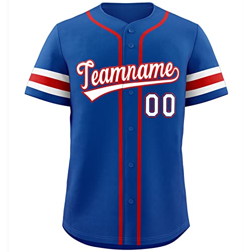 KXK Custom Baseball Jerseys for Men Women Youth,Blank Button Down Shirt Personalized Stitched Team Name Number Blue&White&red-08