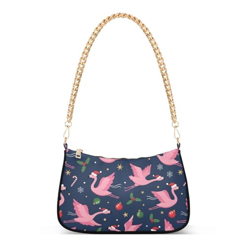 Sac flamants roses volants de Noël chaîne en cuir anti-monotonie