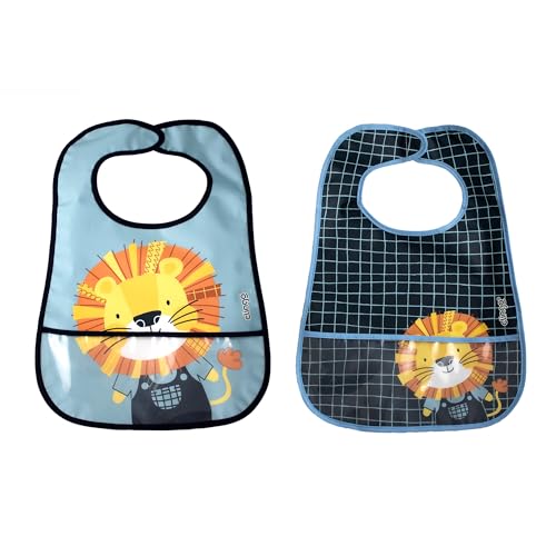 Kit 2 Babadores Impermeáveis com Bolso Coletor - Clingo - Luke Azul