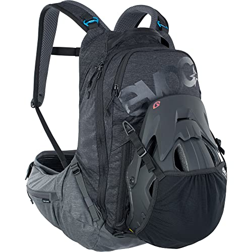 Foto von EVOC TRAIL PRO 16l Protektor Rucksack für Tagestouren & Trailriding, Fahrradrucksack (Backpack mit LITESHIELD PLUS Rückenprotektor, 3l Trinkblasenfach, Größe: S/M), Schwarz/Carbon Grau