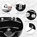 IJIALIFE Shampoo Bowl and Chair Set for Salon, ABS Plastic Hair Washing Sink Unit for Hair Stylist, Backwash Barber Sink with Side Store Compartment for Spa Beauty, Black