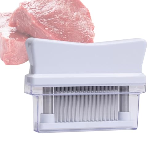 Ablandador de carne de acero inoxidable, aguja batidora de carne, batidor portátil para carne con aguja de metal, batidor ergonómico para carne, herramienta para cocinar carne, carne de res, pollo