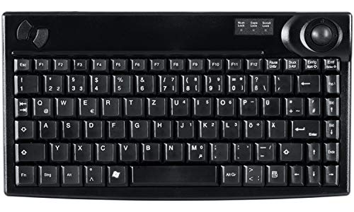 Active Key AK-440-TU-B/GE Kleine Trackball Tastatur, Industrie 4.0, USB Schwarz Cover