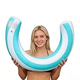 Giant Floater Heavy Duty Inflatable Ring Colorful Stripe Floatie Provides Stable Buoyancy Enhances Relaxation Time for Lake River Bank Party Outdoor Summer Travel Vacation Water Games