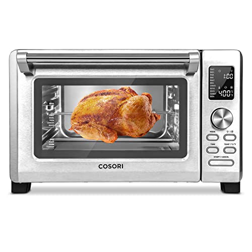 COSORI Toaster Oven, 11-in-1 Convection ovens countertop, Rotisserie & Dehydrator, 12 inch pizza , 52 Recipes & 5 Accessories, CO125-TO, 26.4QT, Stainless steel