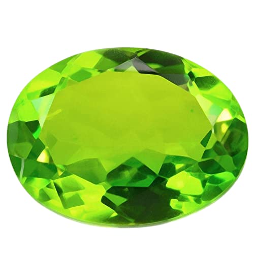 Astro Cart5.50 Carat Peridot Stone Original Certified By Lab for Men's Unheated Untreated Chrysolite Stone 6 Ratti Oval Shape Money Stone for ring & Locket By Astro Cart