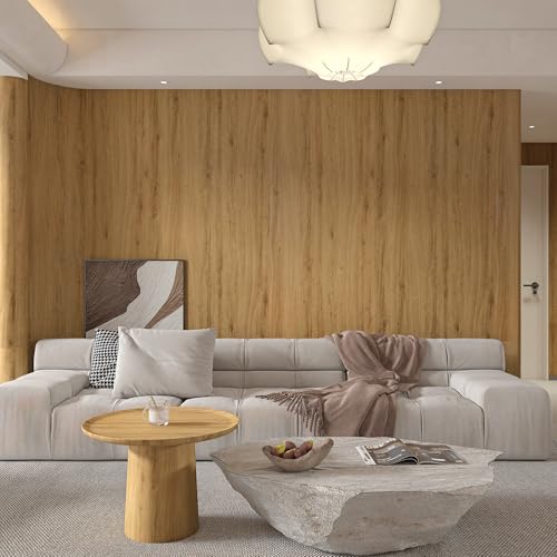Papel de contacto de roble miel autoadhesivo extraíble papel tapiz de grano de madera 5m 3