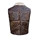 CHICAGO-FASHIONS Cowboy Vest Men - Clint Eastwood Leather Vest Costume - Brown Fur Collar Western Vest