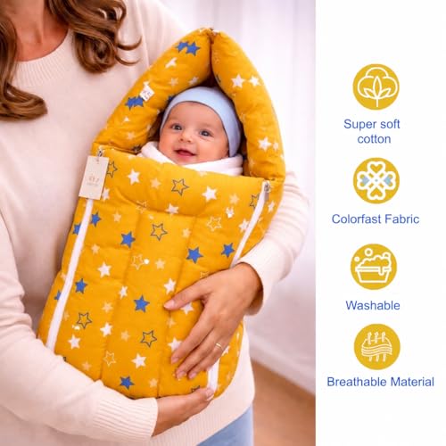 Image of Infantbond 56 in 1 Baby Products All New Born Combo | Gift Set | Baby Essentials | Hospital Kit | Baby Clothes | Maternity Essentials | Infant Essentials | Baby Shower | Complete Daily Items Combo(0-6 Months) (Star) (Yellow for Baby Boy & Baby Girl)