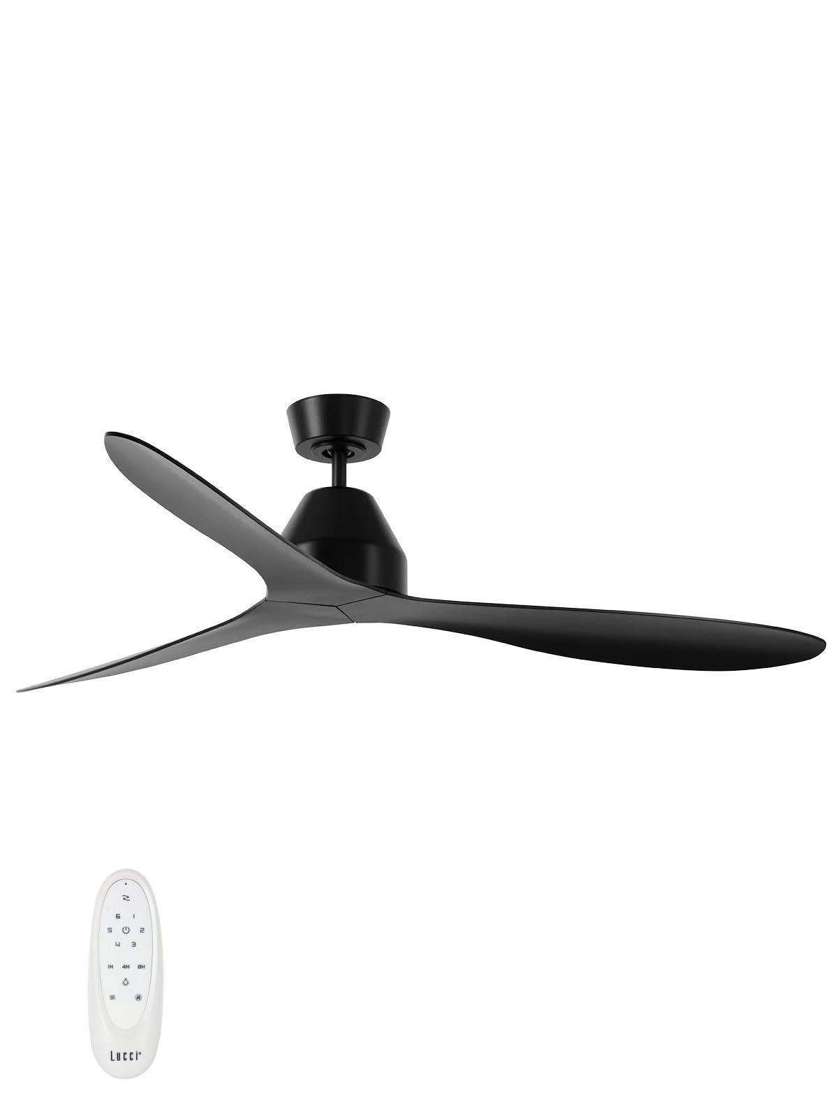 Lucci Air Black Whitehaven Ceiling Fan With Remote Control 6 Speeds35 W 142Cm Diameter Abs, 142 Cm Diameter, 3 Blades
