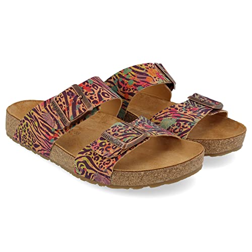 Image of HAFLINGER Andrea Elegant Leather Sandals with Rubber Sole and Cork Latex Footbed Unisex