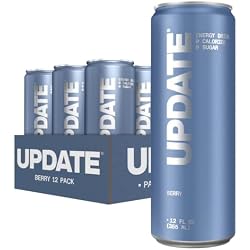 UPDATE Caffeine Free Energy Drink, Paraxanthine, Berry, 12 Pack, 12 oz | Zero Sugar, Sugar Free, Zero Calorie. Clean, Healthy Energy, No Jitters, No Crash. Alpha-GPC, L-Theanine, Vitamin B12.