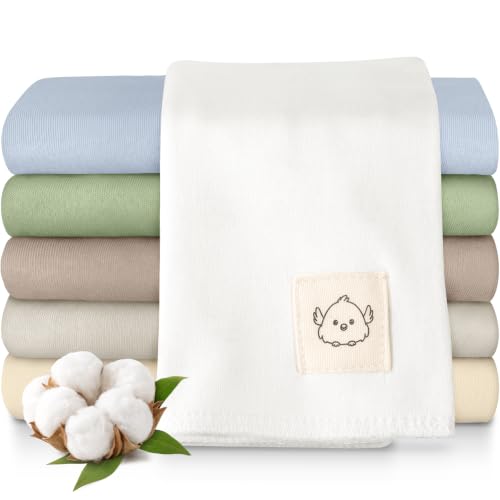 Image of Organic Burp Cloths Baby Boy, Girl, 6-Pack Large Burping Cloths (Slate)