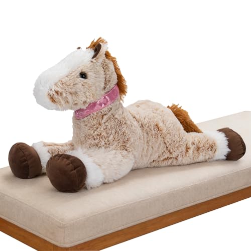 Générique Cheval en Peluche | Doudou Animal Doux et - Coussin Cheval en Peluche,Déco Chambre Salon Bureau Chambre Fille Ami Sœur Fils Enfant Garçons Filles
