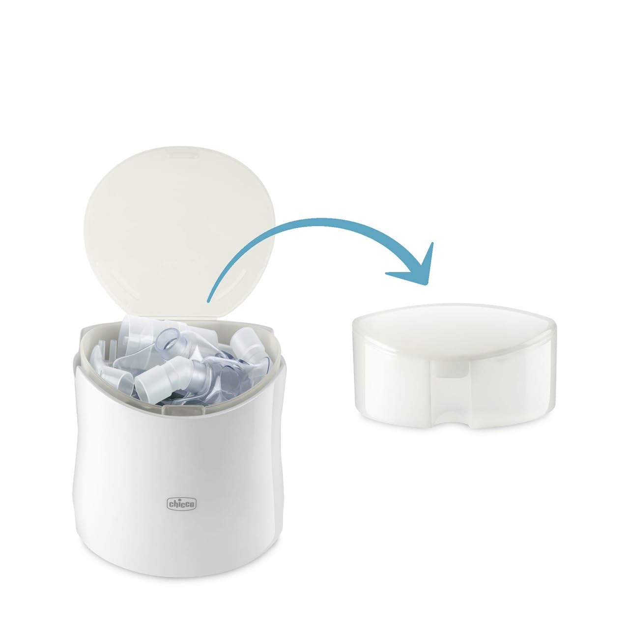 Chicco Aerosol Easy Breath Baby, a Forma di Simpatico Pinguino, Aerosol a Pistone per Neonati, Bambini e Adulti, Aerosol Portatile, Ultracompatto, Con Due Mascherine Morbide Ed Ergonomiche, 0 Mesi+