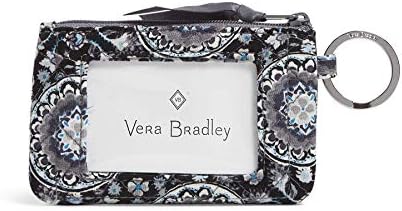 Vera Bradley Women's Cotton Zip ID Case Wallet, Charcoal Medallion, One Size