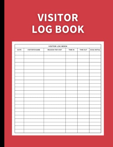 Visitor Log Book: Guests Sign In and Out Register for School, Private Residence, Office, and Business: Tracking 3000 Entries with Ease (Red)