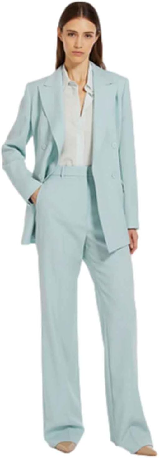 Women's Suit Casual Double Breasted Jacket and Pants Tailored Fit Outfit