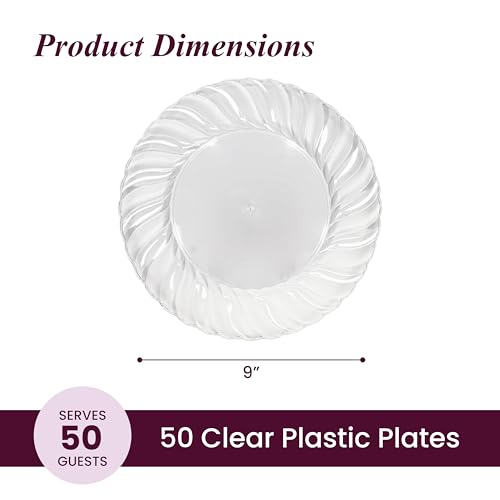 Aya's Cutlery Kingdom 50 Clear Plastic Plates 9