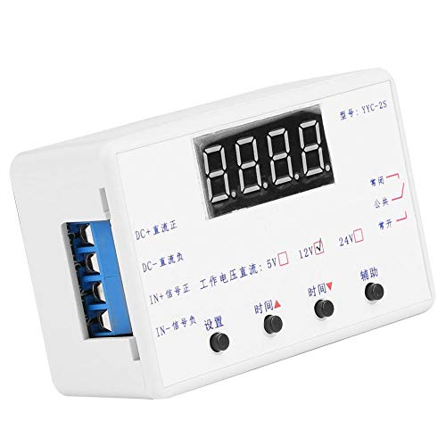 YYC-2S LED Display Adjustable Timer Relay Automation Control Switch Module DC/AC Load 5A 0.01 Seconds to 999 Minutes(12V)