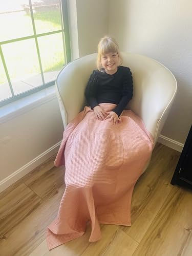 Image of Soft & Cozy Baby Waffle Blanket 43x40in Nursery Blankets for Boys Girls Swaddle Neutral Lightweight Baby and Toddler Throw Blanket recieving Blanket (Dusty Pink)
