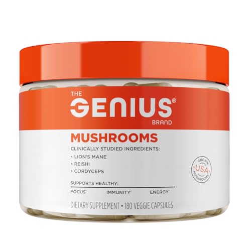 Genius Mushroom Supplement - Full-Spectrum Lion’s Mane, Cordyceps, Reishi -Daily