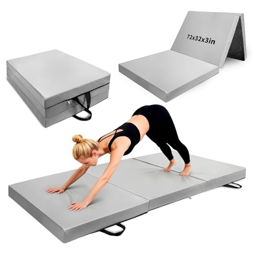3 Inch Thick Yoga Mat 72 * 32 * 3 inch Extra Thick Exercise Mats Non-Slip Workout Mat for Pilates Fitness Gym Stretching (Grey)
