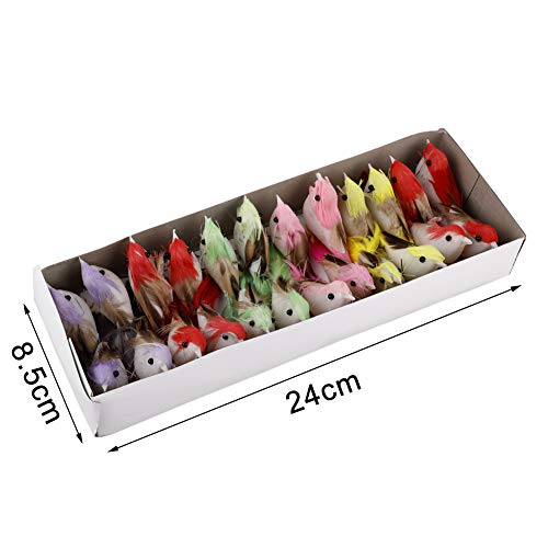 Small Simulation Foam Feather Bird Decorative Fake Birds, 24Pcs Artificial Simulation Foam Birds - Image 2