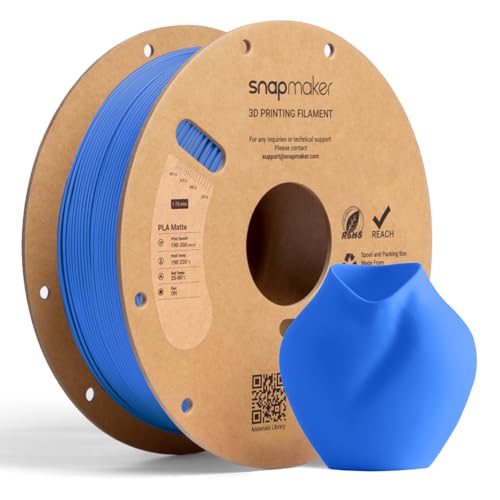 Image of Snapmaker Matte PLA Filament 1.75mm, RFID 3D Printer Filament for Snapmaker U1, Dimensional Accuracy + /- 0.02mm, 300mm /s High Speed Printing Clog-Free for Most FDM Printers,1kg(2.2lbs) (Marine Blue)