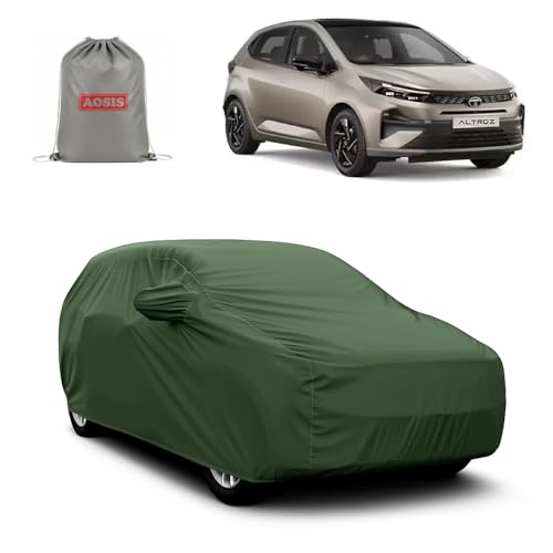 Image of AOSIS 'Waterproof' Car Cover Compatible with Tata Altroz /Altroz Ev 300 GSM Uly Coated Thick Fabric 4X4, Adjustable Belt Buckle, Elastic Grip