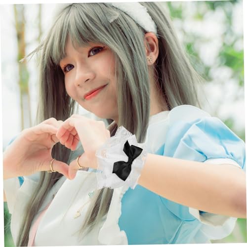 Lolita Lace Wrist Cuffs for Women Fingerless Dress Accessories Elegant Hand Sleeves for Parties and Events3