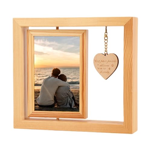 Marco de fotos para crear mismo, almacenamiento de pendientes con rotación de 360 grados, 21x23x4.5 cm, organizador de joyas de pared de madera DIY con ganchillo, para adultos, familia, dormitorio