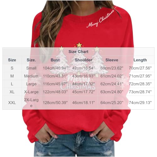 Christmas Sweatshirts for Women Merry Christmas Graphic Pullover Tops - image 3