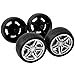 BOXOB 4pcs Toy Car Tires, Realistic Toy Car Wheel Tyres DIY Vehicles Wheel Model Replacement Accessories Part Fit for 0.12 Inch Shaft RC Truck Lover Gift
