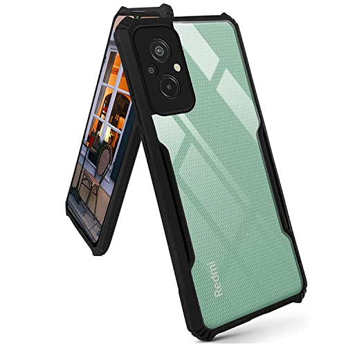 Image of Jkobi Back Cover Case for Xiaomi Redmi 11 Prime (Crystal Glass Back | Shockproof Bumpers | Professional Black)