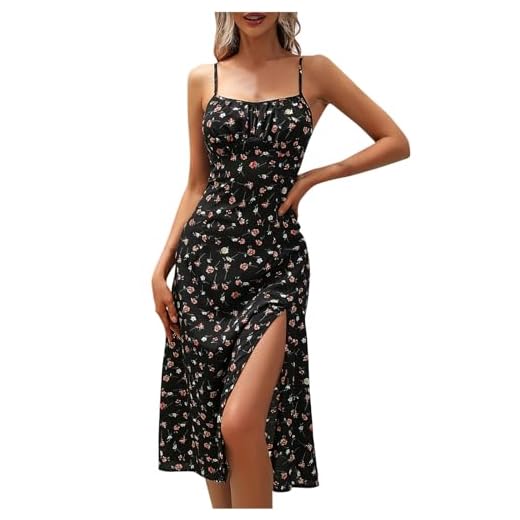 2025 Robe Femme Chic Et Elegant Robes Longue Femmes Ete Boheme Grandes Tailles Robe de Plage Femme Décontracté Robes de Soirée Sexy Sans Manches Imprimé Casual Respirant Travail Hawai Pas Cher
