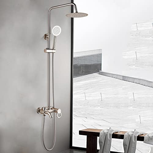 Système de douche SUS304 en acier inoxydable finition nickel brossé durable