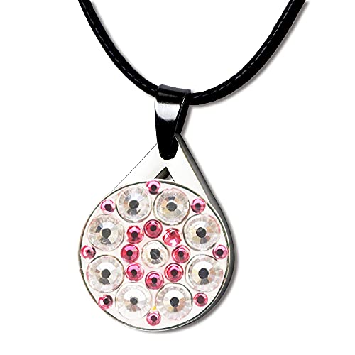 Myartte Crystal Golf Balll Markers With Golf Necklace For Lady Golfer (Pink) #TOP9