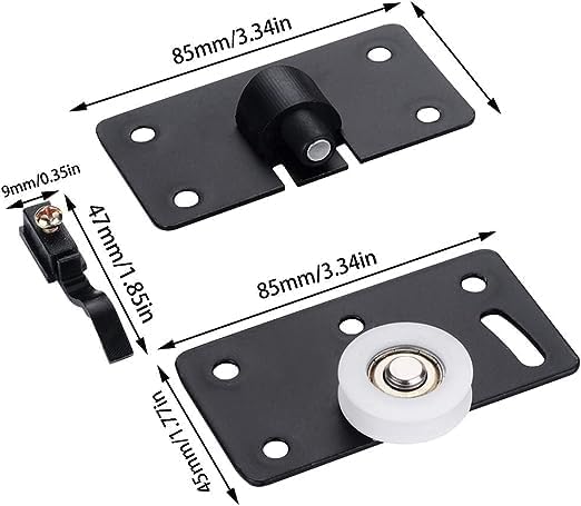 VICTAC Black Sliding Door Rollers Wardrobe Nylon Pulley Wheel Cabinet Caster, Door wheels with silent Bearing High load-bearing Roller of 1 Set 1