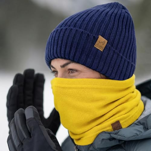 Image of ACUSHLA 100% Merino Wool Neck Gaiter Men Women Winter Ski Face Mask Scarf
