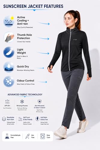 Image of BE SAVAGE UPF Sunscreen Jacket for women Anti-Tan summer lightweight sunscreen jacket women