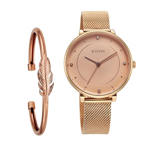 Titan Purple Stackables Quartz Analog Pink Dial Stainless Steel Strap Watch for Women-2673WM04F (B0CSZ4LW7X) Amazon Price History, Amazon Price Tracker