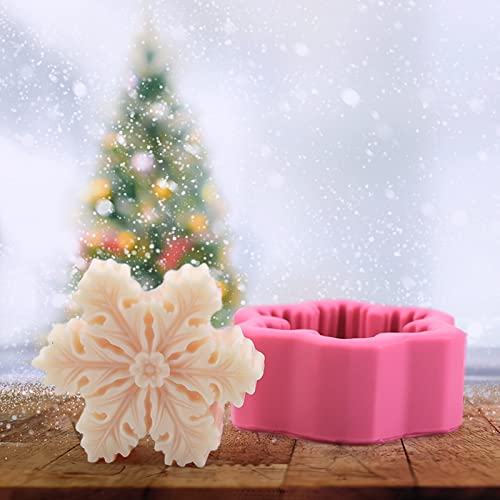 Snowflake Silicone Soap Mold Chocolate Candy Fondant Mold Wax Candle Polymer Resin Clay Molds Baking Cake Decorating Tools(Small Style) #TOP3