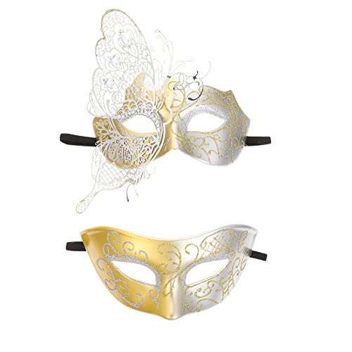 Masques pour couple Halloween et fête chic UKCOCO