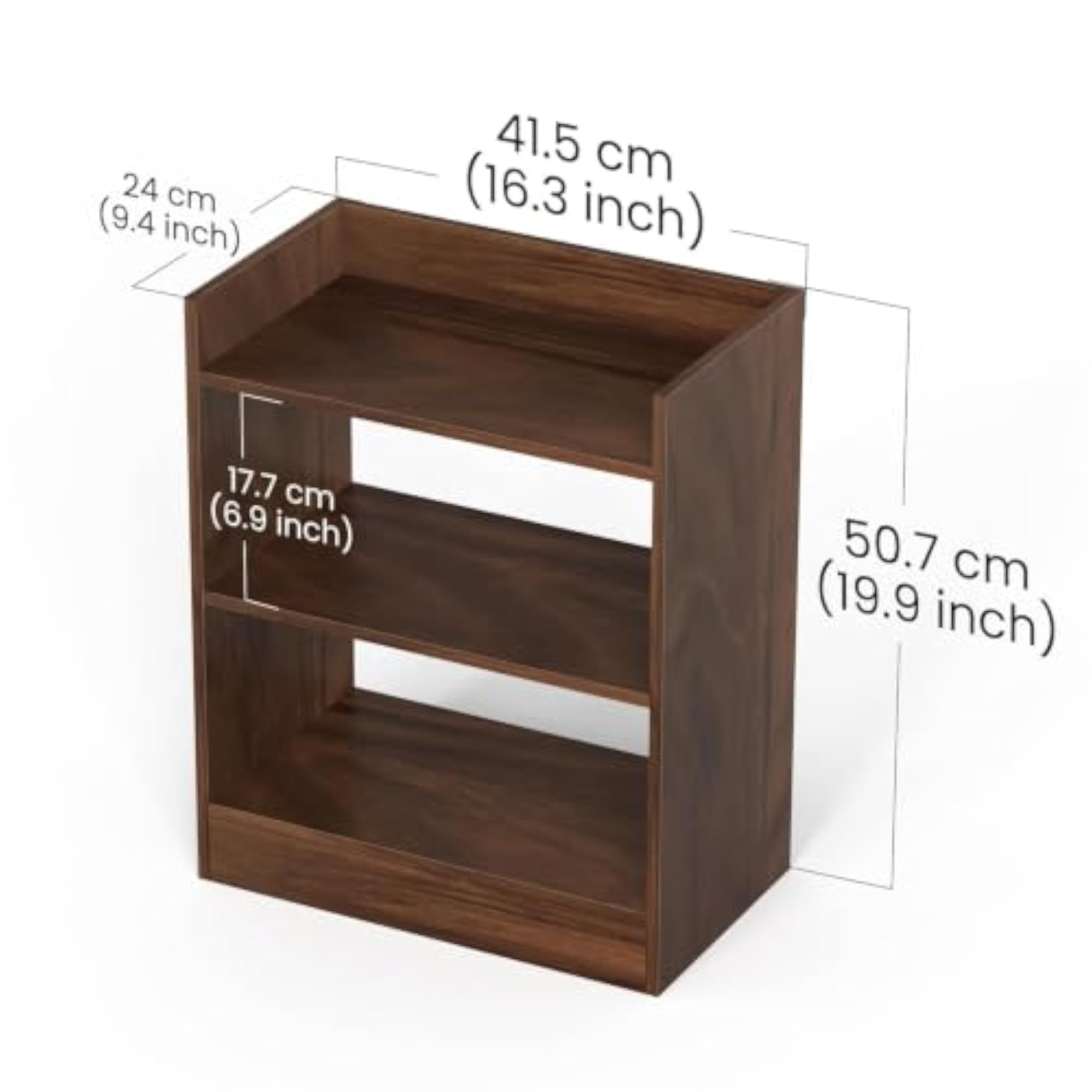 Brown Maple Wooden Bedside Table with Drawer