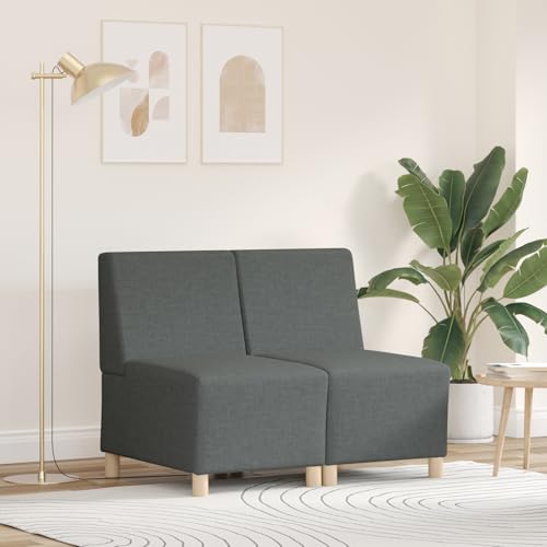 Fasba Sillón Sofá Gris Claro 55 cm Tela 2 pcs Gris Oscuro