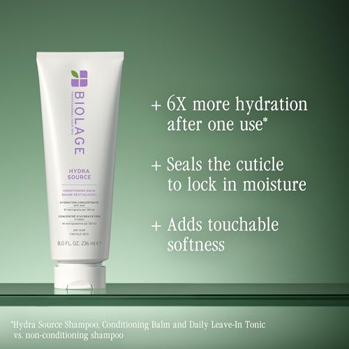 Image of Biolage Hydra Source Conditioning Balm - For Dry Hair | With fermented aloe & hyaluronic acid, vegan, paraben-free, moisturizes, detangles, adds softness, for fine to medium hair
