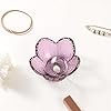 Purple Flower Jewelry Dish Glass Ring Dish Jewelry Tray Cute Vanity Organiser Room Decor Aesthetic Nightstand Bathroom Decor Trinket Dish Ring Holder Valentine's Friendship Birthday Gifts for Women #2
