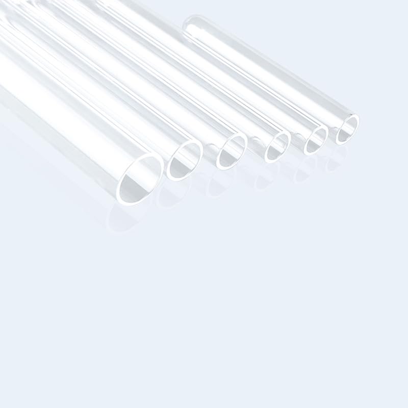 5er Set Reagenzgläser aus Quarzglas (Fused Quartz), Rundboden Quarzrohre mit offenem Ende, hochtemperaturbeständig, 3–114 ml(35ml/18**200mm)