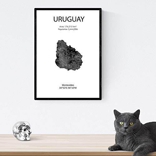 Poster de Uruguay Nacnic tamaño A3 con marco para decoración de pared 4